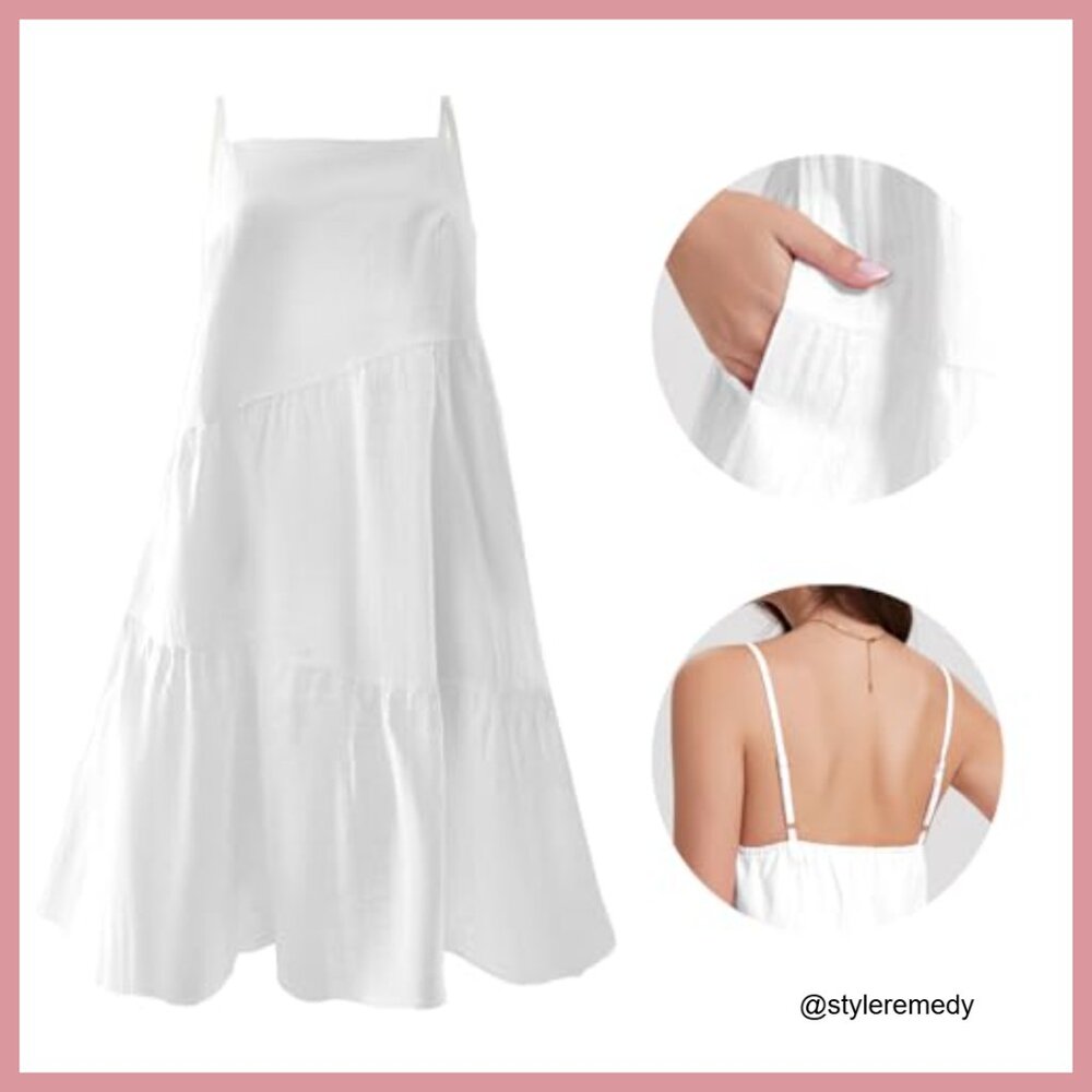 Polyester Backless Spaghetti Strap A-Line Mini Dr… - image 6